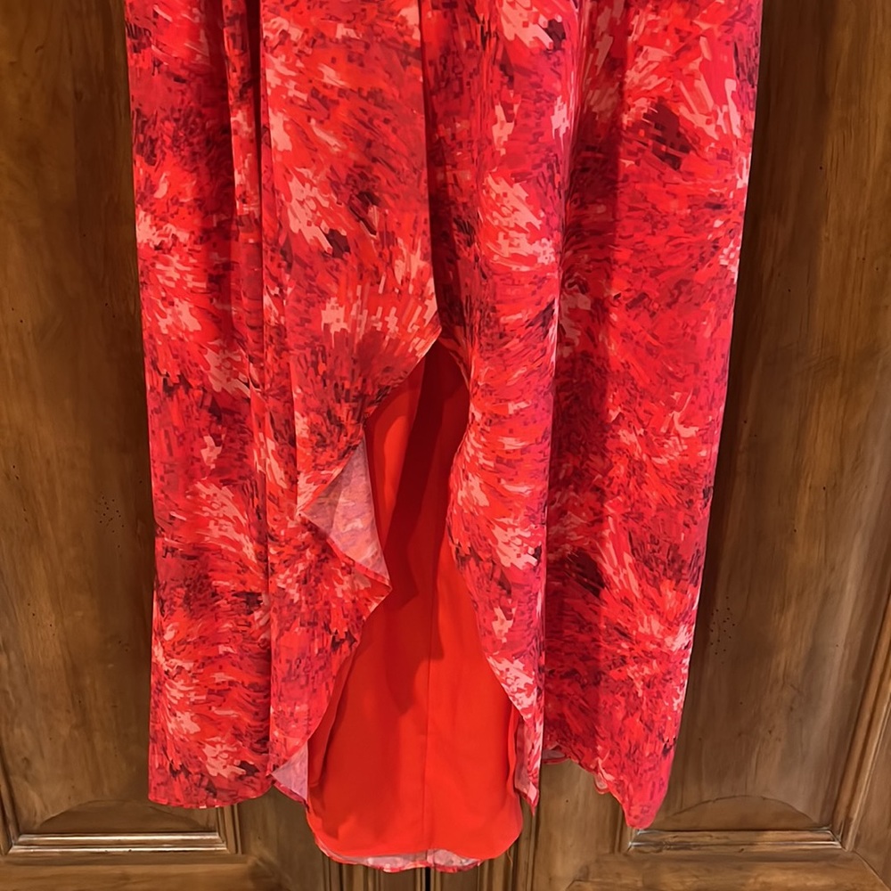 Halston Heritage Kaleidoscope Print Cowl Halter Gown - Picture 8 of 11